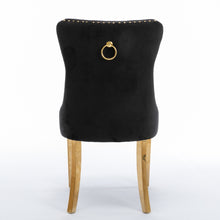 Load image into Gallery viewer, AADEN 2x Velvet Dining Chairs with Golden Metal Legs-Black
