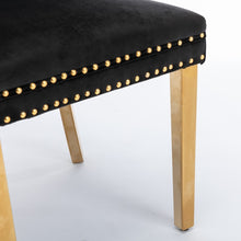 Load image into Gallery viewer, AADEN 2x Velvet Dining Chairs with Golden Metal Legs-Black
