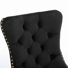 Load image into Gallery viewer, AADEN 2x Velvet Dining Chairs with Golden Metal Legs-Black
