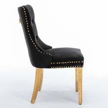 Load image into Gallery viewer, AADEN 2x Velvet Dining Chairs with Golden Metal Legs-Black
