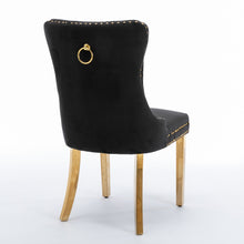 Load image into Gallery viewer, AADEN 2x Velvet Dining Chairs with Golden Metal Legs-Black
