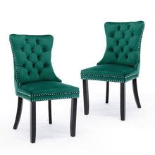 Load image into Gallery viewer, 2x Velvet Dining Chairs- Green
