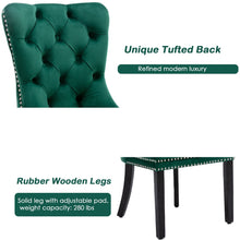 Load image into Gallery viewer, 2x Velvet Dining Chairs- Green
