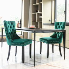 Load image into Gallery viewer, 2x Velvet Dining Chairs- Green
