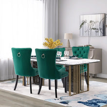 Load image into Gallery viewer, 2x Velvet Dining Chairs- Green
