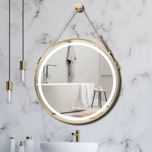 Load image into Gallery viewer, Interior Ave - LED Round Hanging Salon / Bathroom Wall Mirror - Gold - 60cm
