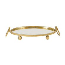 Load image into Gallery viewer, Eliza Rectangle Iron Mirror Tray with Handles - Black/Gold/Silver - 3 Sizes Available
