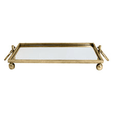 Load image into Gallery viewer, Eliza Rectangle Iron Mirror Tray with Handles - Black/Gold/Silver - 3 Sizes Available
