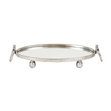 Load image into Gallery viewer, Eliza Rectangle Iron Mirror Tray with Handles - Black/Gold/Silver - 3 Sizes Available
